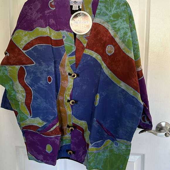 Bohemian style jacket. Beautiful multi colors. L - Picture 4 of 6